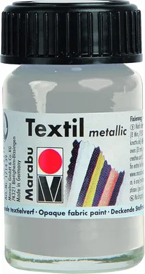 Produktbild von Marabu Stoffmalfarbe Textil Metallic 15 ml metallic-silber