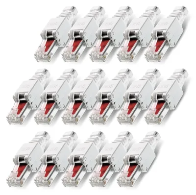 Produktbild von Netzwerkstecker 16x Cat6 RJ45 Stecker Netzwerk Montage Werkzeuglos Cat5 Cat7 LAN