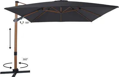 Image de Axi Apollo Premium Parasol Déporté Marron/Gris - Rectangulaire 300X300Cm -Structure Aluminium - Rotation 360 - Inclinable - Résistant Aux Uv