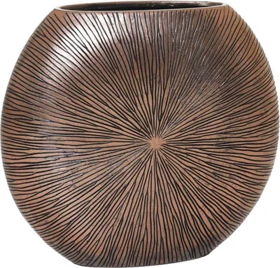 Immagine prodotto di Vaso da terra ATENA in fibra di vetro color rame solido, 55x50 cm