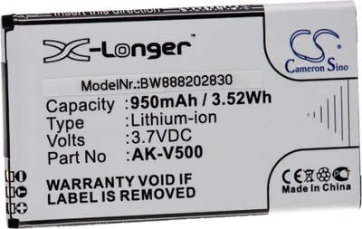 Produktbild von vhbw Akku Ersatz für Emporia AK-V500 für Handy Smartphone Telefon (950 mAh, 3,7 V, Li-Ion)