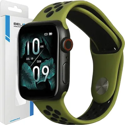 Produktbild von Beline Band Apple Watch Sport Silikon 42/44/45/49Mm Grün/Schwarz