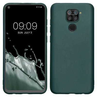 Produktbild von kwmobile Handyhülle für Xiaomi Redmi Note 9 Hülle - Silikon Case metallisch schimmernd - Schutzhülle Cover - Metallic Petrol