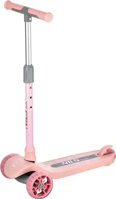 Produktbild von Kinder Roller rosa mit LED Räder und leuchtendes Trittbrett, Cityroller