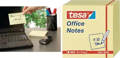 Immagine prodotto di tesa Office Notes blocchetto di foglietti adesivi, 75 x 75 mm, giallo