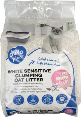 Zdjęcie produktu dla Duvo+ Katzenstreu White Sensitive Proszek dla niemowląt 12 kg