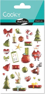 Produktbild von Maildor 10x Sticker Cooky, 1 Bogen 7,5x12cm, Weihnachten Mehrfarbig CY042O