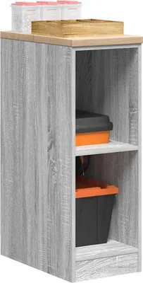 Produktbild von HOMMIE Garagen-Aufbewahrungsschrank/Aktenschrank - Modernes und langlebige - Grau Sonoma Massivholz Kiefer NEU782667 - Büroschränke