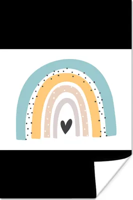 Produktbild von MuchoWow® Poster Regenbogen - Mädchen - Jungen - Herz - Pastell 160x120 cm - Foto Plakat