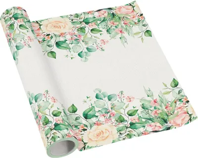 Produktbild von PREMIUM Tischläufer aus Papier auf der Rolle, "Floral Moments", 40 cm x 5 m 1 Stück.