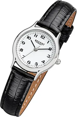 Produktbild von Regent Damenarmbanduhr F972 Edelstahl mit Leder