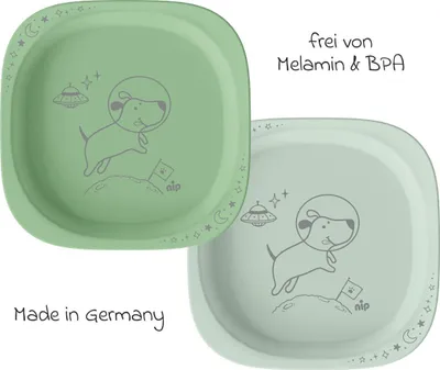 Produktbild von Nip Kinderteller 2er Pack eat green - Blau
