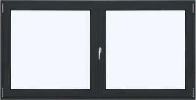 Produktbild von ARON Ternum Aluminiumfenster RAL 7016 anthrazitgrau 2 Flügelig (Dreh/Dreh-Kipp) mit beweglichem Pfosten (Stulp) 1300x130