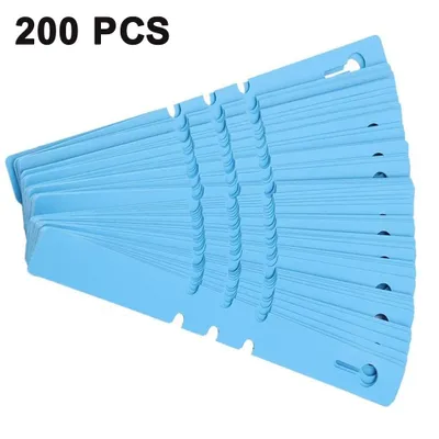 Produktbild von 200 Stück Pflanzenstecker aus Kunststoff verstellbares Etikett Pflanzenetikett 2x21CM Pflanzenetikett PVC wasserdichte Ringhülse Blumenetikett(Blau)