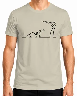 Zdjęcie produktu dla T-shirt męski La Linea Balum Strichmännchen Osvaldo Cavandoli, kolor: naturalny, rozmiar: M