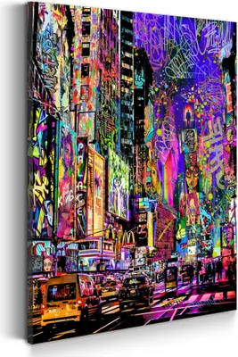 Produktbild von Wandbild Leinwandbild Street Art New York Kunstdruck XXL Wanddeko: 60x90x4cm