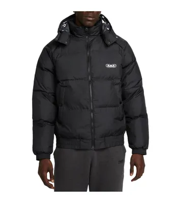 Produktbild von NIKE LeBron Basketball-Jacke wasserabweisende Daunenjacke mit abnehmbarer Kapuze DQ6140-010 Schwarz, Größe:L