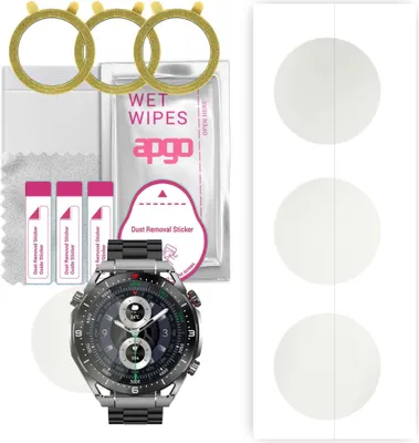 Produktbild von apgo 3 Stück Schutzfolie, Matt, kompatibel mit Maxcom Ecowatch1 Smartwatch, Hydrogel Displayschutzfolie mit Positionierhilfe, Displayfolie, robust und kratzfest