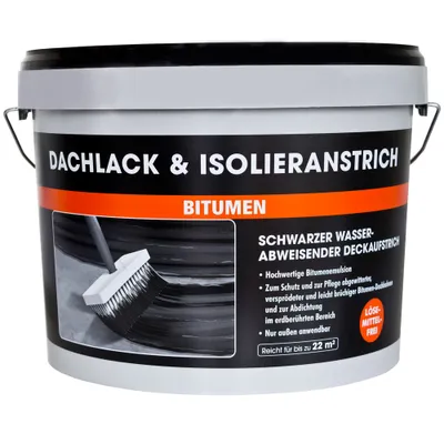 Produktbild von Bitumen Dachlack Isolieranstrich 10 L Abdichtung Schwarz Bitumenanstrich MEM