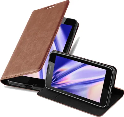 Produktbild von Cadorabo Hülle für Nokia Lumia 640 Schutz Hülle in Braun Handyhülle Etui Case Cover Magnetverschluss