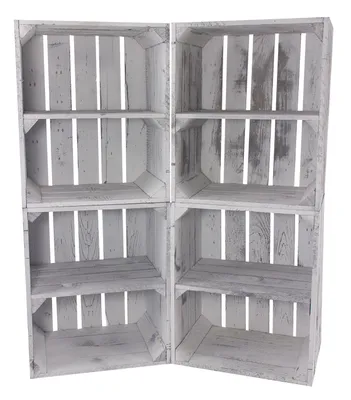 Produktbild von 2x HOLZKISTE im Vintage Style, hochkant mit Regalbrett / NEU / 40x30x50cm / Regal & Dekoration