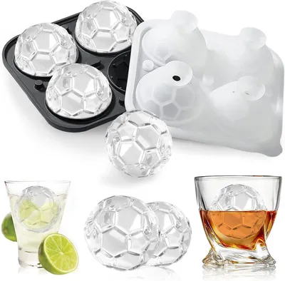 Produktbild von Große Eiswürfelform aus Silikon – 5 cm große Eiswürfel – Silikonform mit Deckel