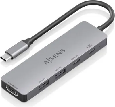Obrázok produktu pre AISENS ASUC-5P028-GR, Kábel, USB 3.2 Gen 1 (3.1 Gen 1) Type-C, 100 W, Šedá, 5 Gbit/s, 4K Ultra HD
