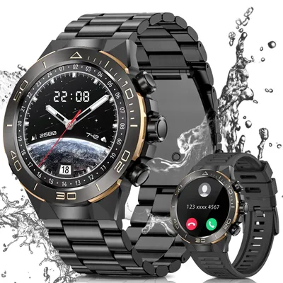 Produktbild von Smartwatch 2026 für Herren in Militärqualität mit AMOLED-Display Smartwatch,Anruf, Herzfrequenz, Blutdruck, 107 Sportmodi, IP68, Android/iOS