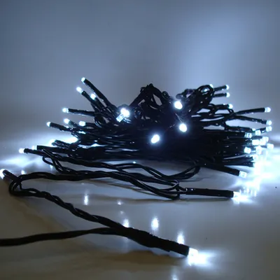 Produktbild von LED Lichterkette 100er kaltweiß Kabel grün 10m aussen BA11693