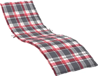 Obrázok produktu pre vidaXL Obal na ležadlo Červený kontrolný vzor 200x70x3 cm Oxford Fabric
