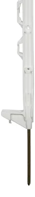 Produktbild von horizont Weidezaunpfähle Kunststoff weiß, Höhe 71cm, 5 Stück, Einzeltritt, Kunststoffpfahl mit Ösen für Bänder, Seile, Litzen