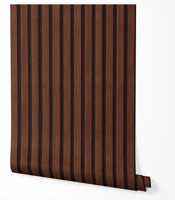 Produktbild von Selbstklebende Tapete Möbelfolie Holzoptik Dunkel Braun Lamellen 3D Wandpaneel Effekt Nussbaum Tapete Modern für Wohnzimmer Schlafzimmer Flur Büro Elegantes Design 2,5m x 0,5m