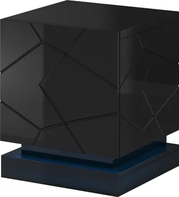 Produktbild von Furniture24 Nachttisch  QIU Nachtschrank 2 Stück Schwarz Hochglanz MDF