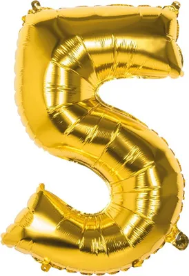 Produktbild von Folienballon Zahl 5 gold metallic 86cm