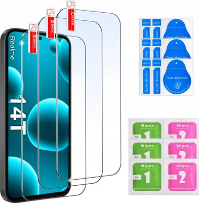 Zdjęcie produktu dla 3x SZKŁO HARTOWANE SZYBKA 9H do Realme 14T 5G zestaw 3 sztuk