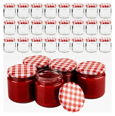 Produktbild von 30er Set Einmachgläser mit Deckel 210 ml kleine Marmeladengläser mit Etiketten