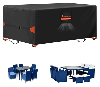 Zdjęcie produktu dla Pokrowiec ochronny na meble ogrodowe, wymiary: 220x100x74,1 cm. Wodoodporny, wiatroodporny, odporny na promieniowanie UV, wykonany z materiału Oxford 420D