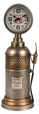 Standuhr Retro Tankstelle 52 cm Metall Tischuhr Quarz