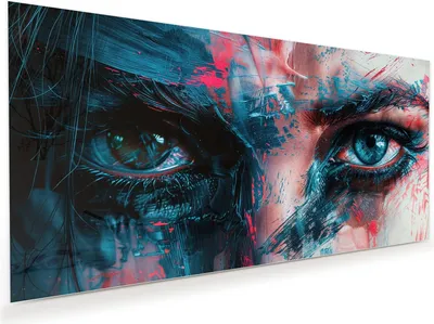 Produktbild von Glasbild 120x60cm in XXL für Wohnzimmer, Schlafzimmer Motiv Kunstvolle Augen