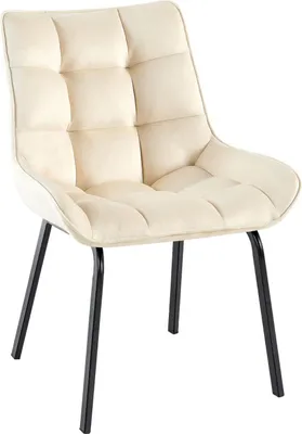 Produktbild von Esszimmerstuhl - Küchenstuhl - Ergonomisches Design, bequemer Sitzkomfort | Farbe: Creme | Material: Weich