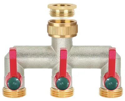 Image de Distributeur d'eau en laiton à 3 voies pour jardin et irrigation