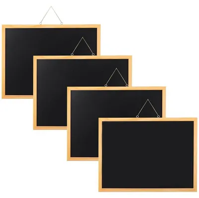 4er-Set Hängetafel, Holzrahmen, 30x40 cm, schwarz, abwischbar