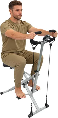 Imagen del producto de Máquina de sentadillas para entrenamiento de glúteos, piernas, abdomen y core. Máquina de sentadillas plegable para uso en casa y en gimnasios. Ángulos de asiento ajustables: 30°, 90° y 120°. 5 niveles de intensidad. Peso máximo: 150 kg