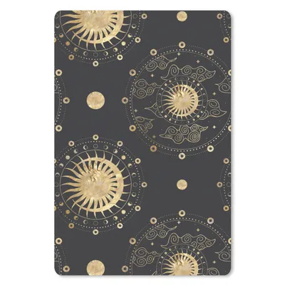 Produktbild von MuchoWow® Mauspad Mousepad Muster - Sonne - Mond - Gold 18x27 cm - Mousepads - Maus Mat - Pad - Mausunterlage