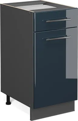 Produktbild von Küchenunterschrank Vicco Fame-Line Dunkelblau Hochglanz 40 cm ohne Arbeitsplatte, Model 48789