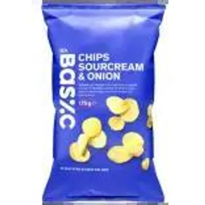 Produktbild von ICA BASIC Chips Sourcream & Onion 175g ICA Basic
