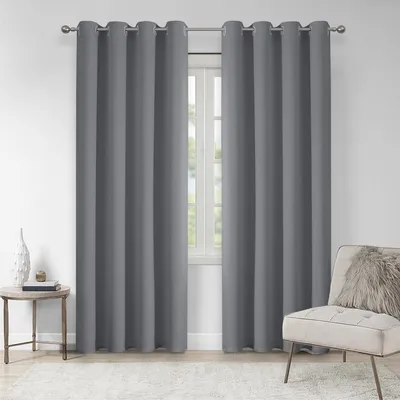 Obrázek produktu pro Záclony termoizolační, sada 2 kusů, šedá barva, rozměry 244 x 140 cm, zatemňovací