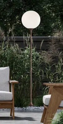 Produktbild von Casa Padrino Luxus Außenstehleuchte Braun / Weiß Ø 30 x H. 160 cm - Elegante Gartenlaterne - Gartenbeleuchtung - Außenbeleuchtung - Luxus Qualität -  Italy
