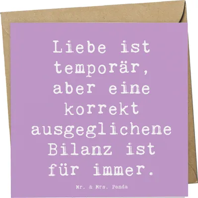 Produktbild von Mr. & Mrs. Panda Grußkarte Spruch Buchhalter Weisheit - Lavendeltraum - Geschenk, doppelkarte, Beruf, Berufsalltag, faltkarte, Finanzen, Klappkarte, Rechnungswesen, Liebe