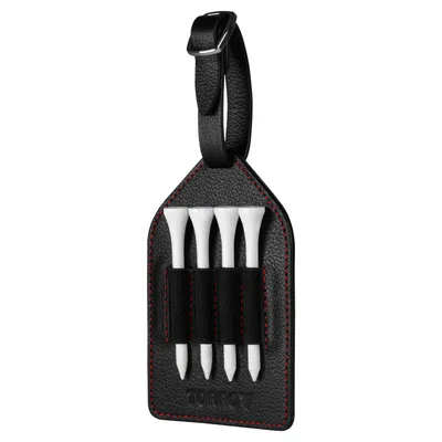 Produktbild von TORRO Golf-Tee-Halter aus Leder - Schwarz mit Rotem Detail